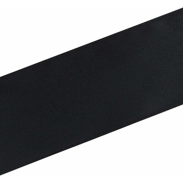 50 mm bredt dobbeltsidig satengbånd - 9 meter (030 svart)