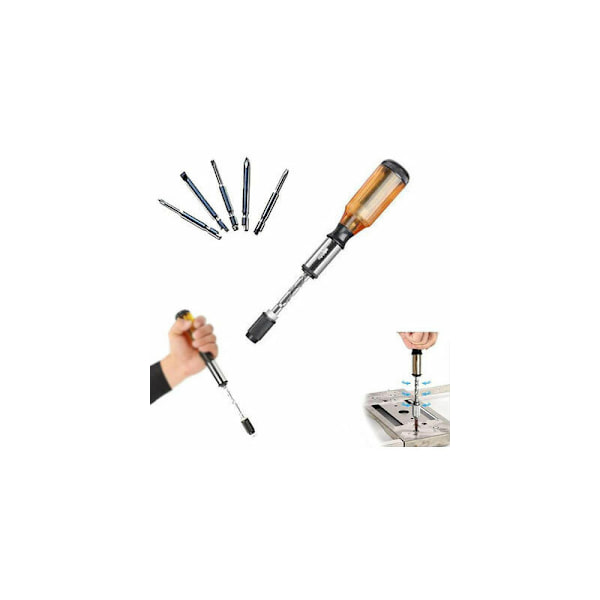 Spiral Screwdriver Ratchet Screwdriver Push-Pull Ratchet Screwdriver Set Adjustable Multi-Bit Screwdriver Removable Spiral