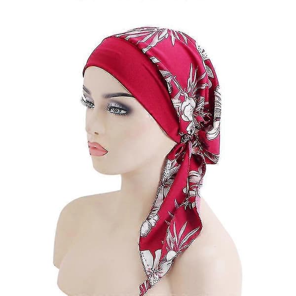 Kreft Lue Hodeplagg Kjemoterapi Hårtap Hatt Turban Ferdigknyttet Hodeplagg Bandana Ny [DB]