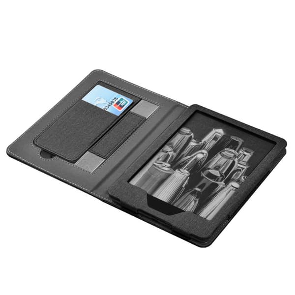 Sort PC-stofetui til Kindle Oasis 2/3 med stativ og håndrem, kompatibelt med Kindle Oasis 2/3