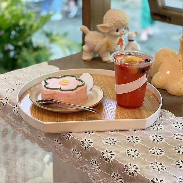 Träserveringsbricka Te Frukost Serveringsbrickor Modern Hantverk Enkel Träbricka För Kaffebord