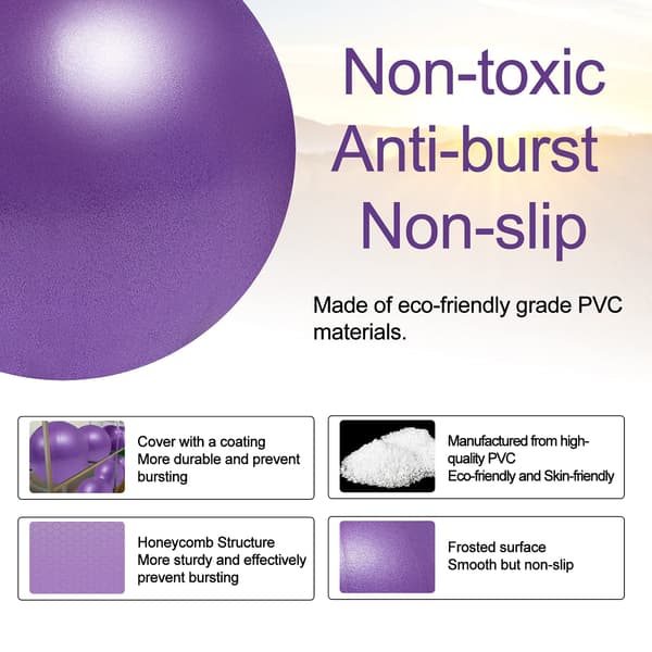 Small Exercise Ball, 9-inch Mini Yoga Balls with Inflatable Straw