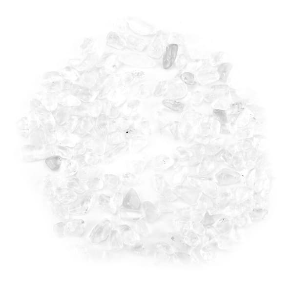 Tromlede steinfliser knuste naturlige kvartskrystallbiter (hvit)