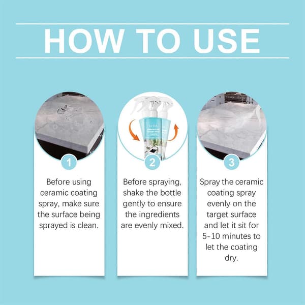Home Ceramic Coating Spray Kit Seal and Protect Kitchen and Bathroom Surfaces for Home Kitchen Repels Fingerprints CJY 1 1