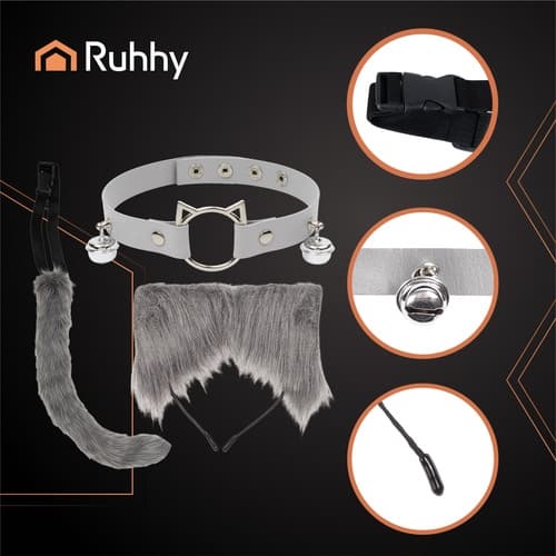 Therian Cosplay Set - Tail, Ears & Choker - 3-piece
