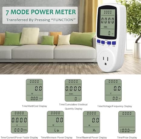 1 stk. KW47-US Strømforbrugsovervågningsstik Effekt Watt Volt