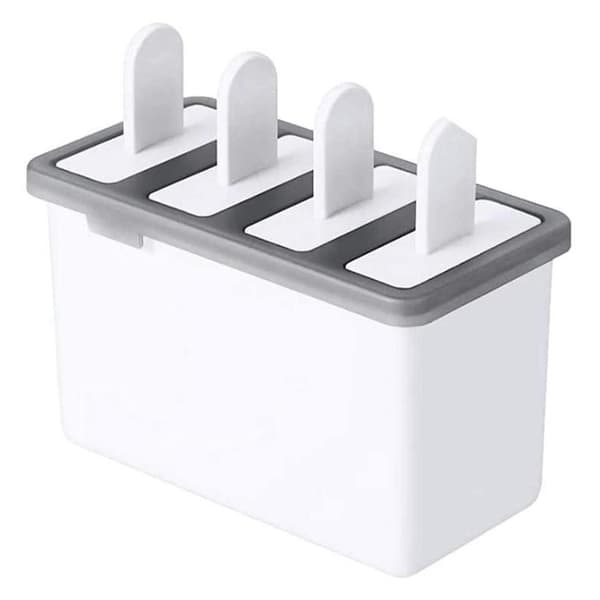 Genanvendelig isform med 4 huller til DIY-ispinde, yoghurt, køkkenredskaber