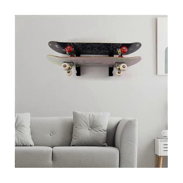 Skateboard Wall Mount Display Rack with Hanging Hook, Acrylic Skateboard Rack Holder for Longboard Skateboard