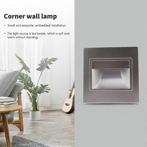 4 stk LED 3w LED Innfelt Trinnlys Innendørs Bakgrunnsbelysning