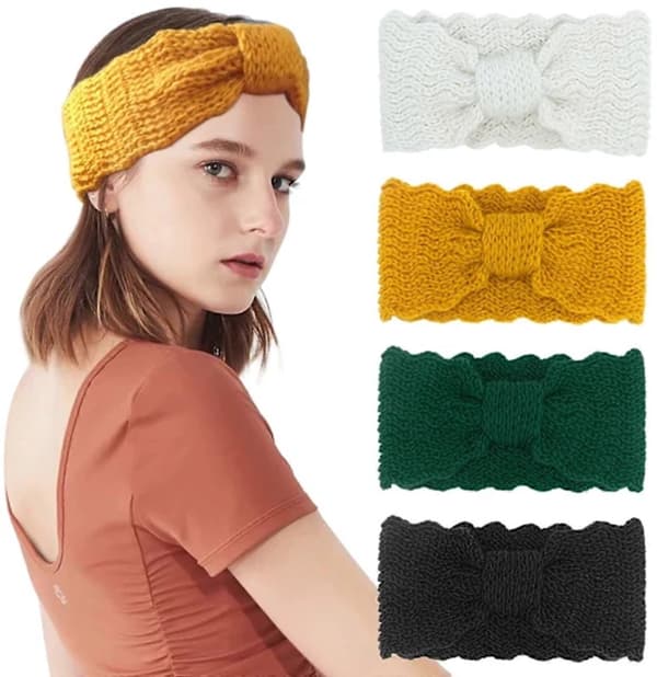 Women's Headbands 4-Pack - Knitted, Soft, for Skiing/Hiking