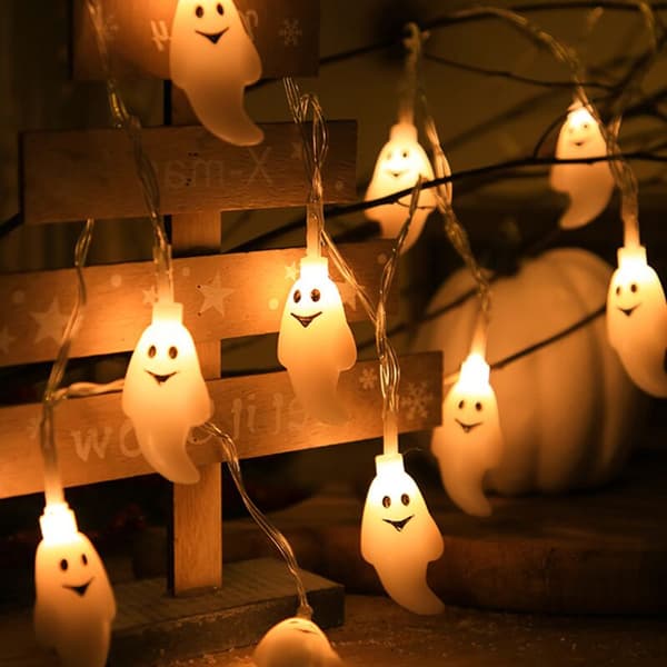 Spøkelsesaktige Halloween-lyslenker med spøkelser - 20 LED, 3 meter-FX-