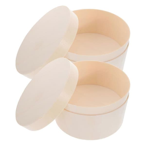 Cheesecake Box 2 pcs Light Brown Poplar Wood Portable Cake Box with Romantic Atmosphere for Storage