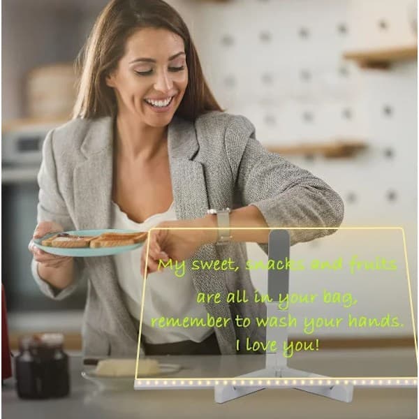 LED-skrivetavle med farvet tegnetavle, lysende bogstavstavle 20*20cm