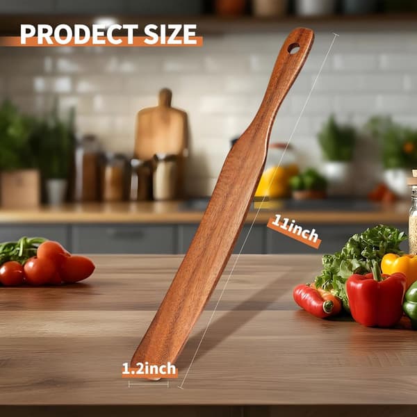 Elegant treskje - Surdeigsspatel for baking og matlaging - Glatt trefinish