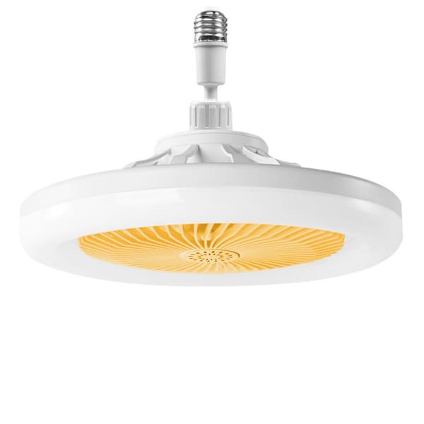 Ceiling Fan with Lamp, Remote Control, Silent, Dimmable E27 LED Bulb, 3 Speeds, Timer (Yellow)