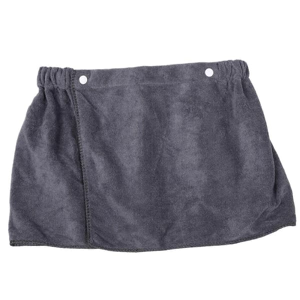 Justerbart dusjhåndkle for menn, korte bukser, polyester, bærbart design for bad, spa, grå, 1 sett
