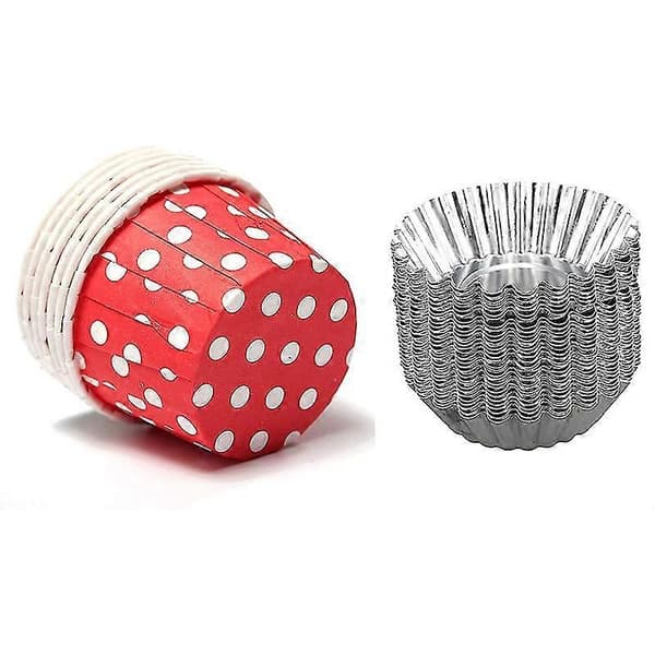30 søte eggetertformer DIY bakeformer ovnsform hjerte & 100x papirformer muffinsform