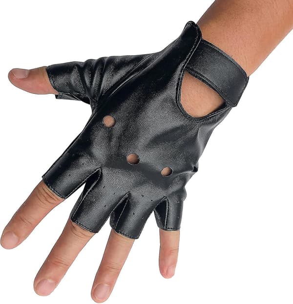 Men's Fingerless PU Leather Gloves Driving Gloves Steampunk Gothic Half Finger [DB]
