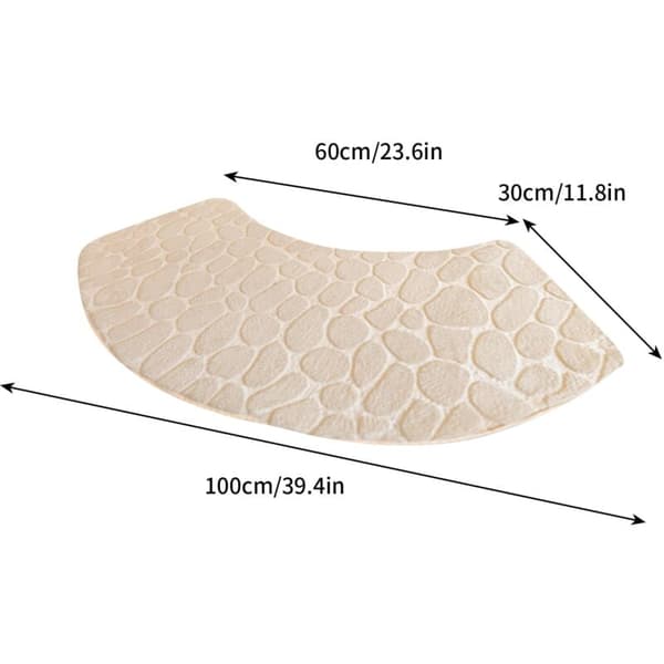 Soft Washable Microfiber Bathroom Mat, Non-Slip Curved Design, 30.5 x 99.1 cm
