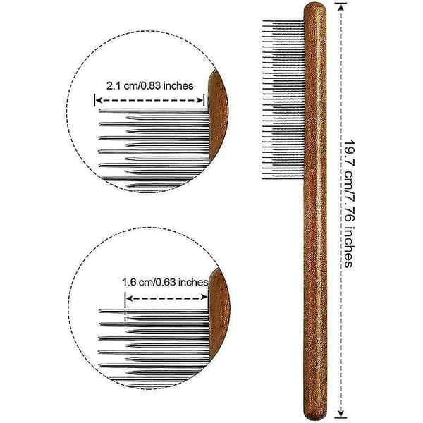 Professional Dog Comb Comfortable Wood Short Long Teeth Pet Combs