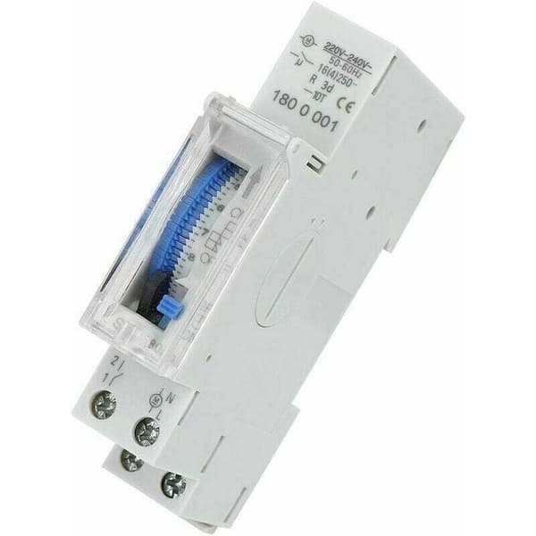 Programmerbar timer, mekanisk timer, 15 minutter til 24 timer programmerbar standard DIN-skinne montert timerrelé, SUL180A