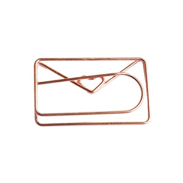 20 stk. Rosaguld Mini Papirclips - Specialformede Clips af Rustfrit Stål til Kontorbrug