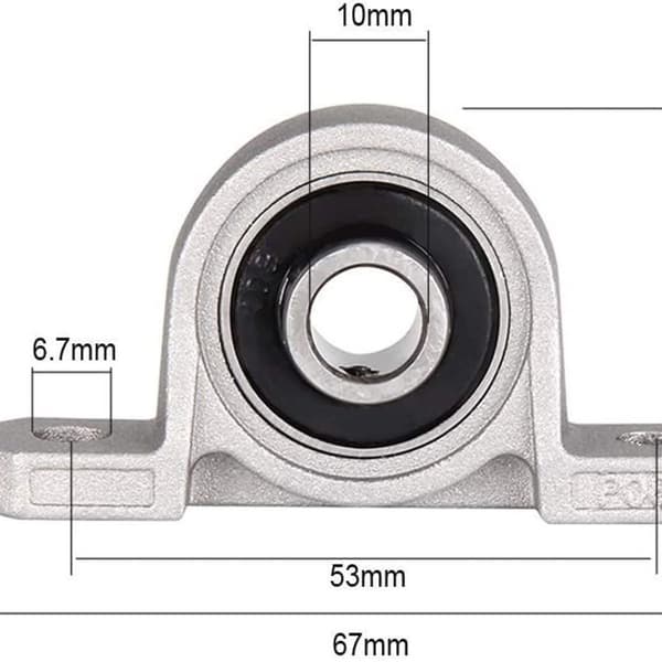 4-pakning kulelagerblokk, 10 mm kulelager, flenslager, flenshull, selvjusterende