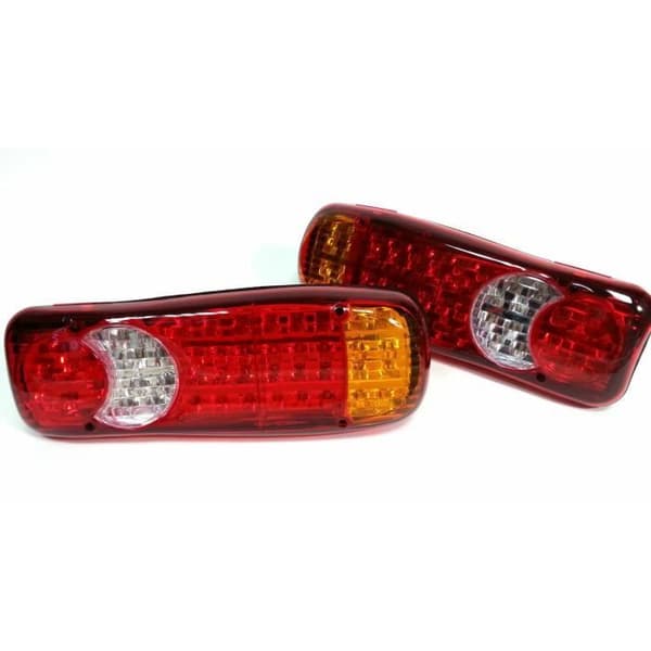 2 x 12V LED Baklys Lamper 5 Funksjon Campingvogn Tilhenger Lastebil 46 Lysdioder