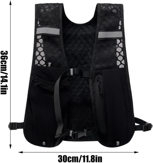 Telefonholder for løpevest, drikkevannspakke, svart Se - Schwarz