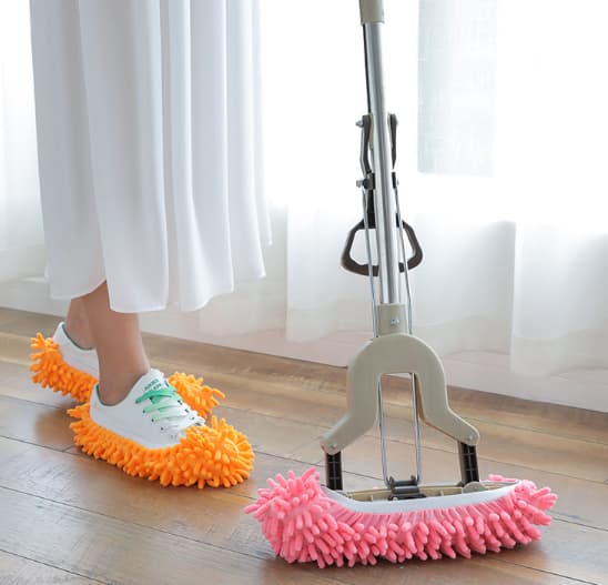 Blåa mopptofflor, 2 par återanvändbara skoskydd, multifunktionella mikrofiberdammsugarskor, rengöringstofflor Serpil Slipper