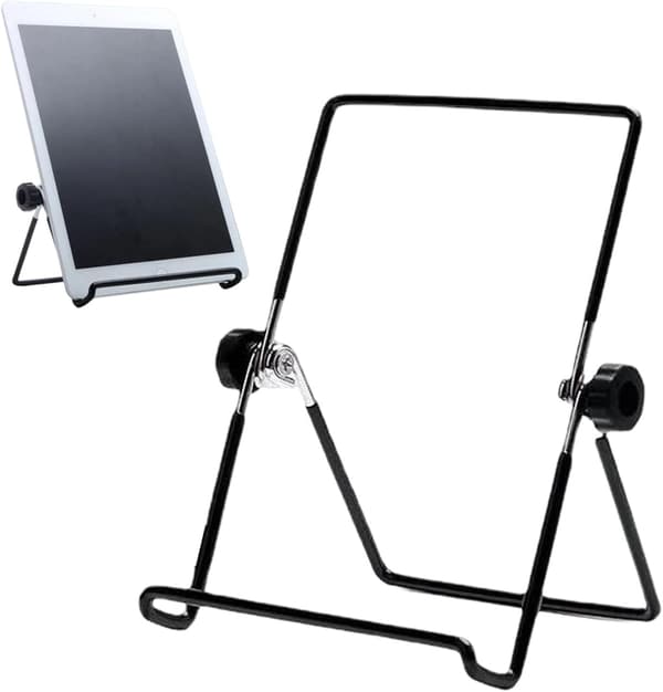 Adjustable Foldable Plate Holder, 1 Piece, Iron Display Stand, Desktop Decoration (Black, 19x14.5cm)