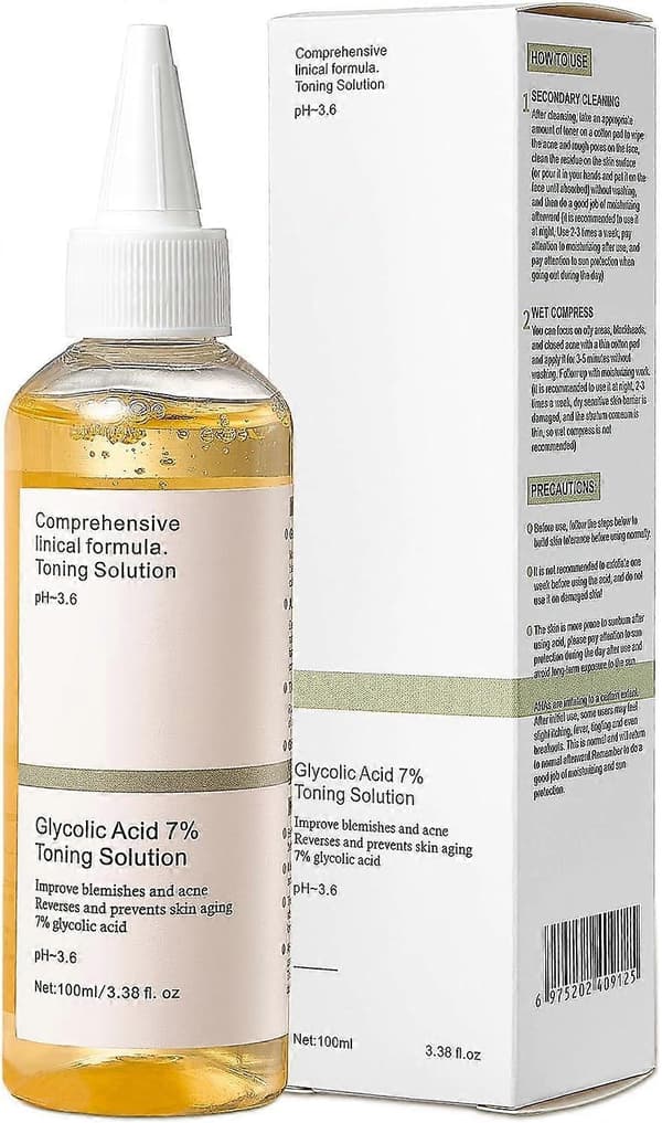7% Glycolic Acid Exfoliating Toner with Deep Hydration and Pore-Minimizing Effect, 100ml