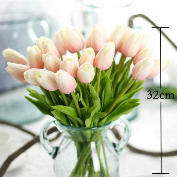 30 kpl PU-lateksisia tekotulppaaneja aidolla tuntumalla (vaaleanpunainen)