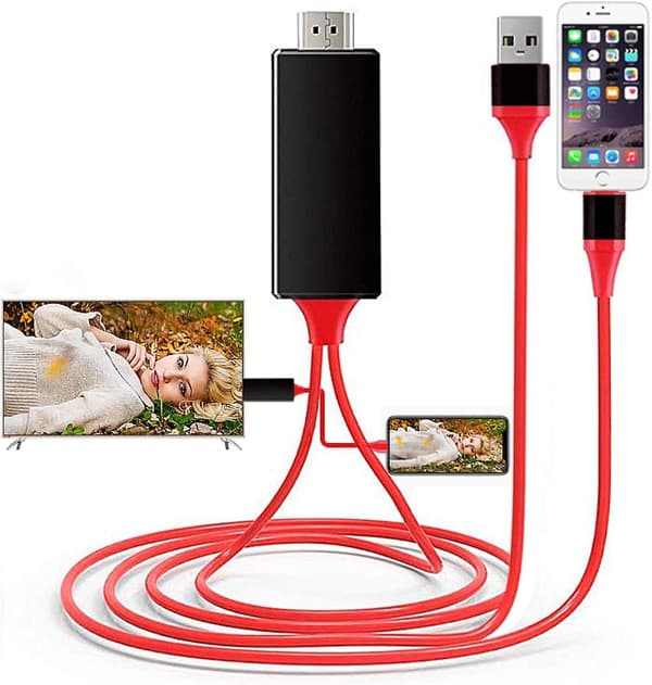 [Apple MFi-certificeret] Lightning til HDMI-kabeladapter - 1080p Digital synkroniseringsskærm