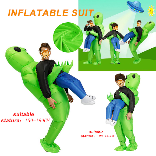 Alien Uppblåsbar Kostym för Halloween Cosplay Barnmodell Children's model 120-140cm