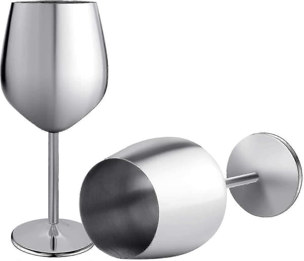 Vinglass, 2 Cocktailglass i rustfritt stål
