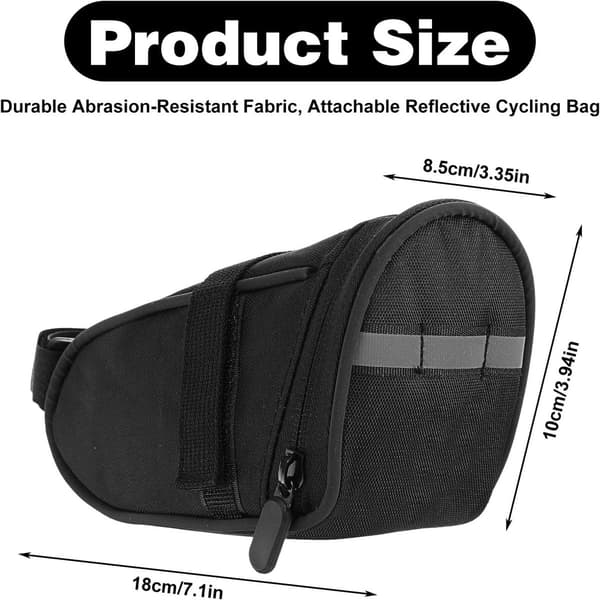 Reflective Waterproof Hardcase Saddle Bag, Compact Bikepacking for Road MTB & Foldable