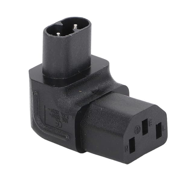 IEC320 C8 til C13 Strømadapter Han til Hun 90 Graders Strømstikadapter til Printer Scanner 4 stk. 250V