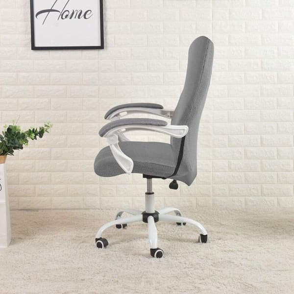 #Kontorstolstrekk M-Burgunder Vanntett Grå Stretch Jacquard Co#