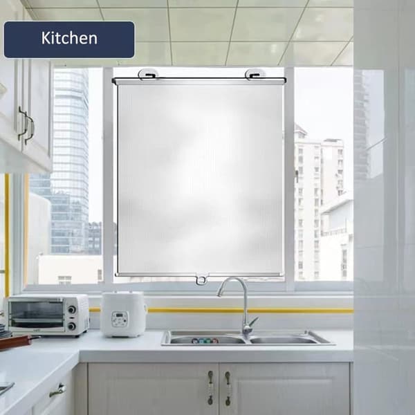 2-pack Blackout Roller Blinds with Suction Cups - Telescopic Portable Sunshade Roller Blind, Silver 40×60CM 40×60CM
