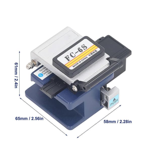 Fiber Optic Cleaver High Precision 12 Faces Optical Fiber Cutter for Cold Splicing Cutting Stripping FC6S Blue Purple