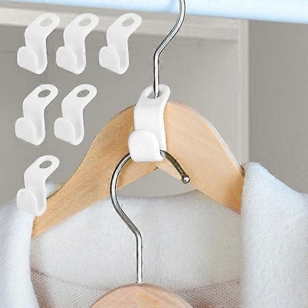 20-pack Clothes Hanger, Save Space in Wardrobe, Hook for Hanger White