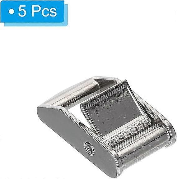 Ratchet Strap Buckle, 5-pack Metal Cam Buckle Fasteners 5.26cm for 25mm Webbing, Silver