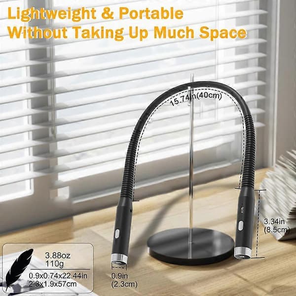 Boklampe for lesing i sengen, LED-leselampe for nakken