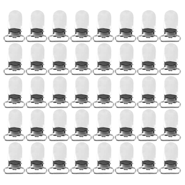 40 X Seler Clips Remkroge 20 Mm Sølvfarvede