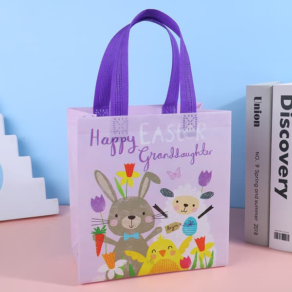 8-pack Easter Gift Bags with Handles, Candy Bags, Non-woven Fabric Easter Bags for Gift Wrapping, Easter Party Supplies