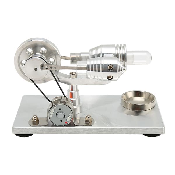 Stirling Engine Model Low Temperature Stainless Steel Base Plate Zinc Alloy Glass Educational Stirling Engine Model