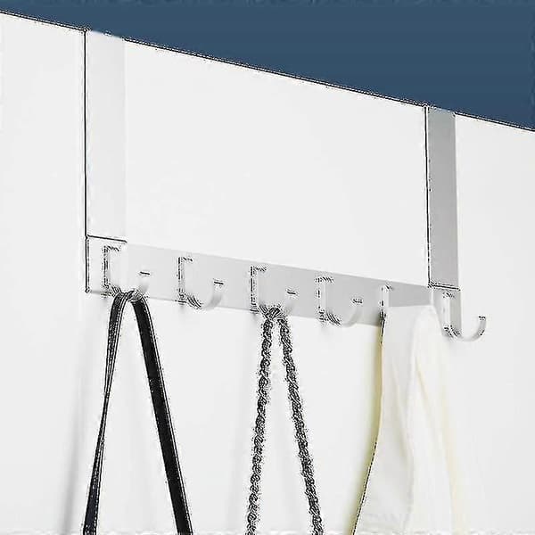 Dörrkrok med 6 aluminiumkrokar för 35-45 mm tjock dörr, stansfri - 13 cm - guld