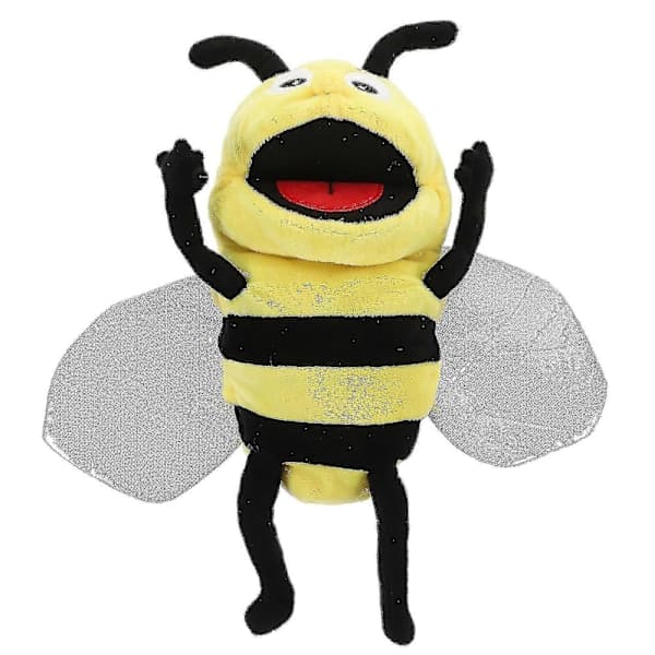 Soft Plush Bee Hand Puppet Stuffed Insect Interactive Pretend Play Doll