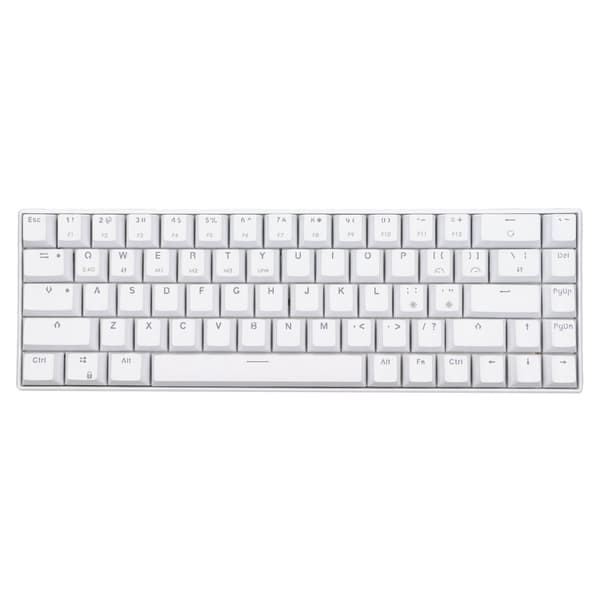 Wireless 2.4G Mechanical Keyboard White 68 Keys Fast Response Wireless Gaming Keyboard for Windows for Android for IOS Black Switch